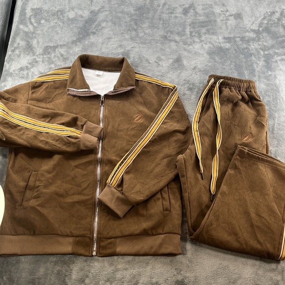 Delova Verona Pants - Delova Verona Corduroy Tracksuit Set - Brown 2pc Zip Jacket and Pants Size 4